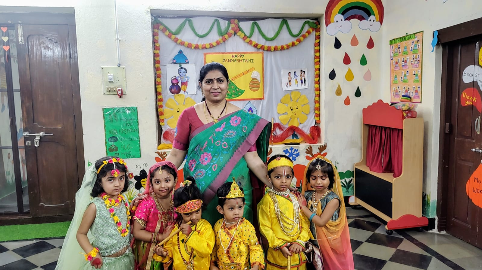 Festival celebrations with children at Tag Play School Masab Tank, Hyderabad